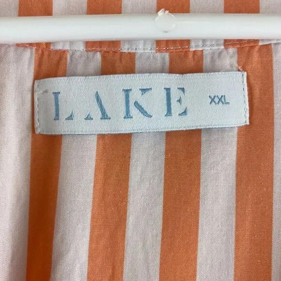 Lake Kimono Robe Melon Striped Orange Women's XXL Casual Pajamas - Picture 5 of 16